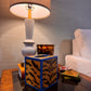 Electric Blue Tigre Tissue Box Cover