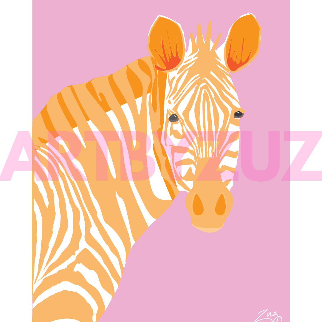 PINK AND ORANGE ZEBRA